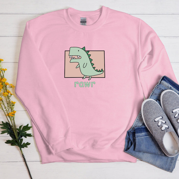 Crooked Toothed T-Rex "Rawr" Sweatshirt