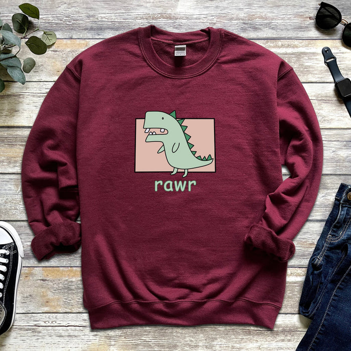 Crooked Toothed T-Rex "Rawr" Sweatshirt