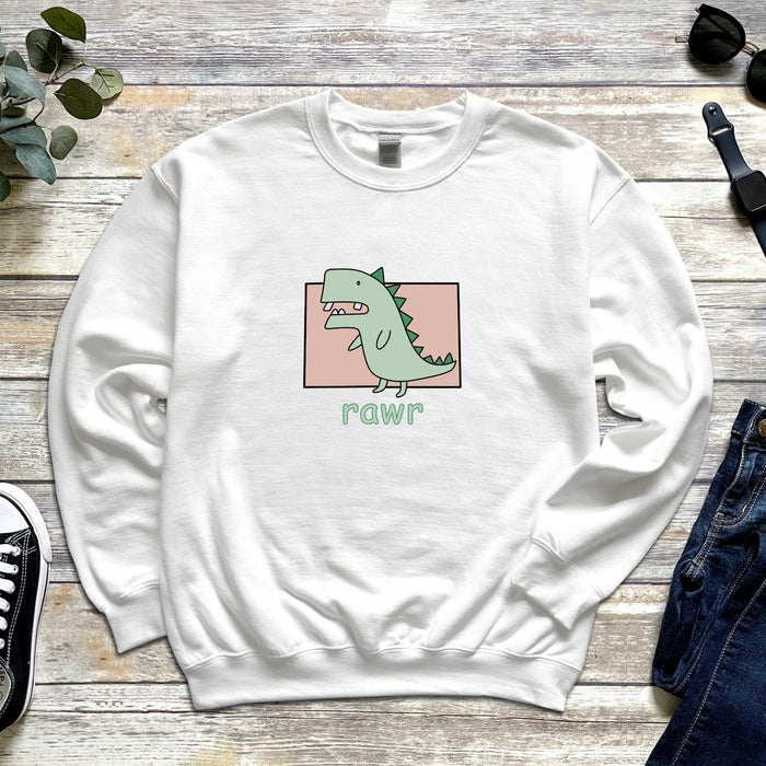 Crooked Toothed T-Rex "Rawr" Sweatshirt
