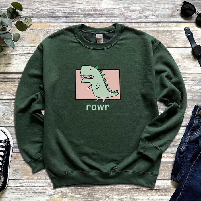 Crooked Toothed T-Rex "Rawr" Sweatshirt
