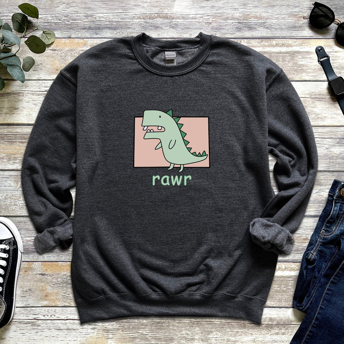 Crooked Toothed T-Rex "Rawr" Sweatshirt