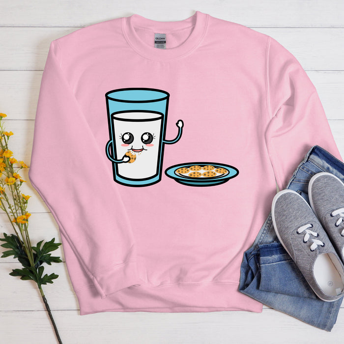 Glass of Milk Eating Cookie Sweatshirt