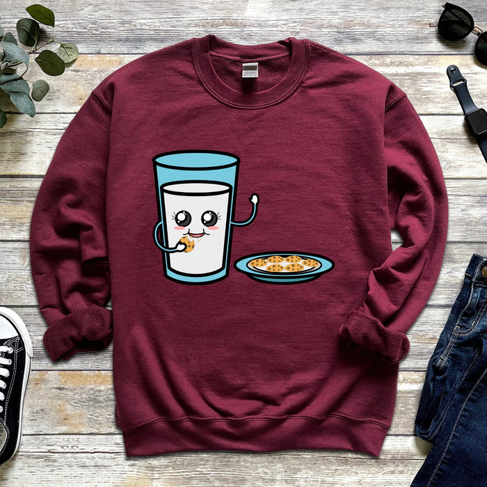 Glass of Milk Eating Cookie Sweatshirt
