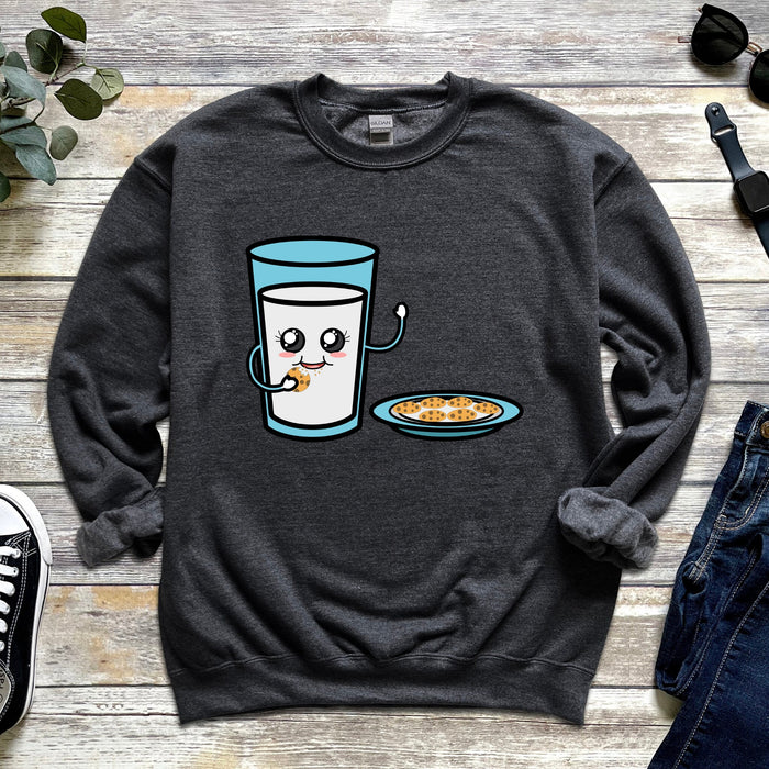 Glass of Milk Eating Cookie Sweatshirt