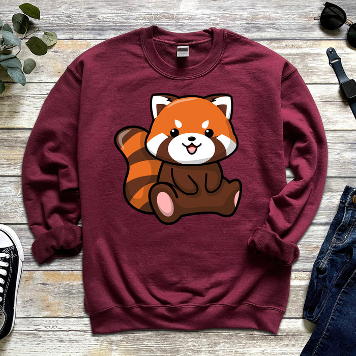 Cute Red Panda Sweatshirt |Adorable Trash Panda Raccoon Japanese Streetwear Anime Apparel CartoonHimalayan Chinese