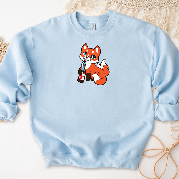 Fox Drinking Soda Sweatshirt