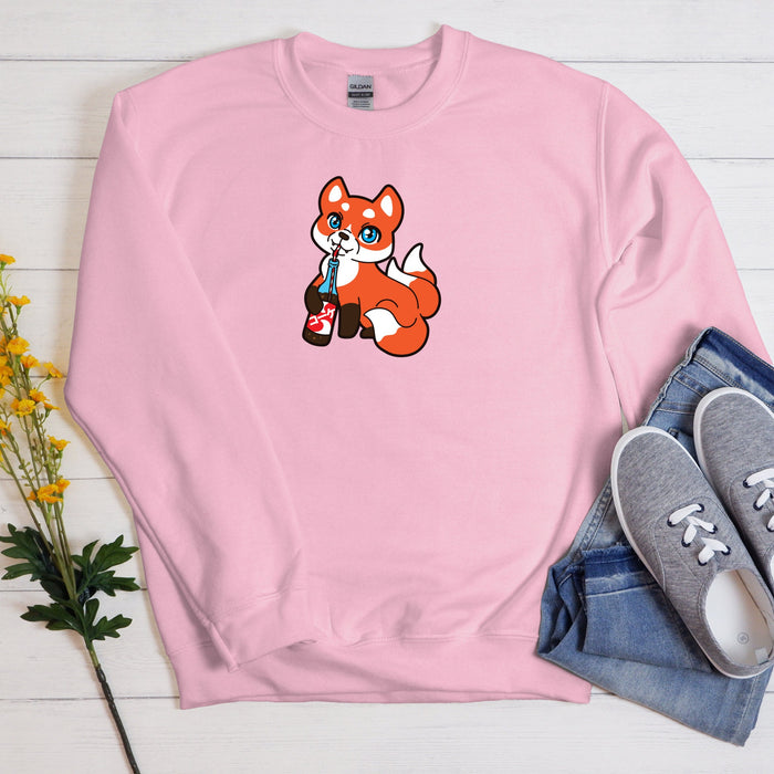 Fox Drinking Soda Sweatshirt