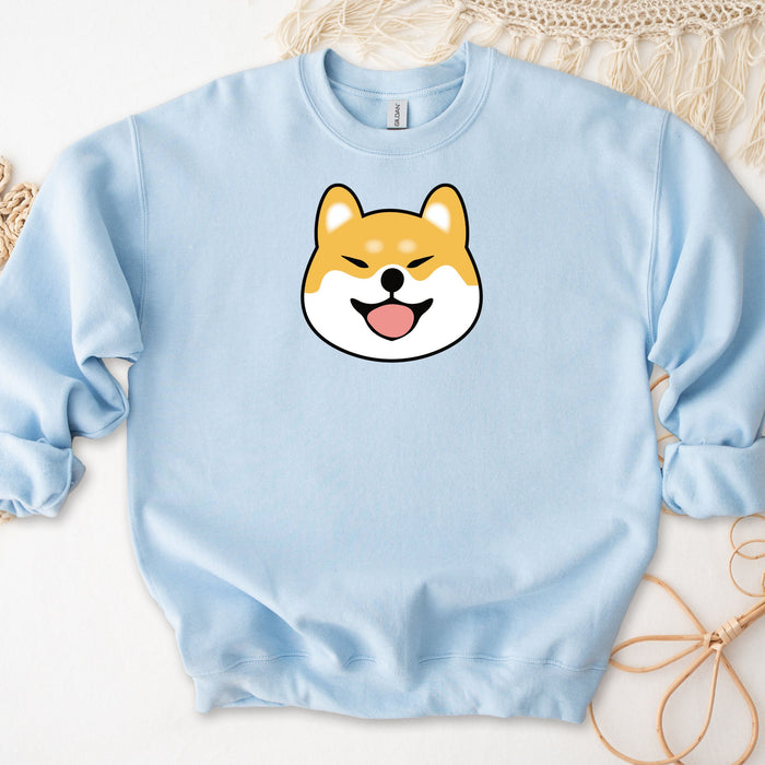 Cute Shiba Inu Face Sweatshirt |Adorable Japanese Streetwear Corgi Lovers Shiba Lovers Puppy Yorkie Terrier Doge Dogecoin Elon Musk