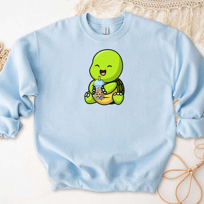 Baby Turtle Drinking Boba Tea Sweatshirt