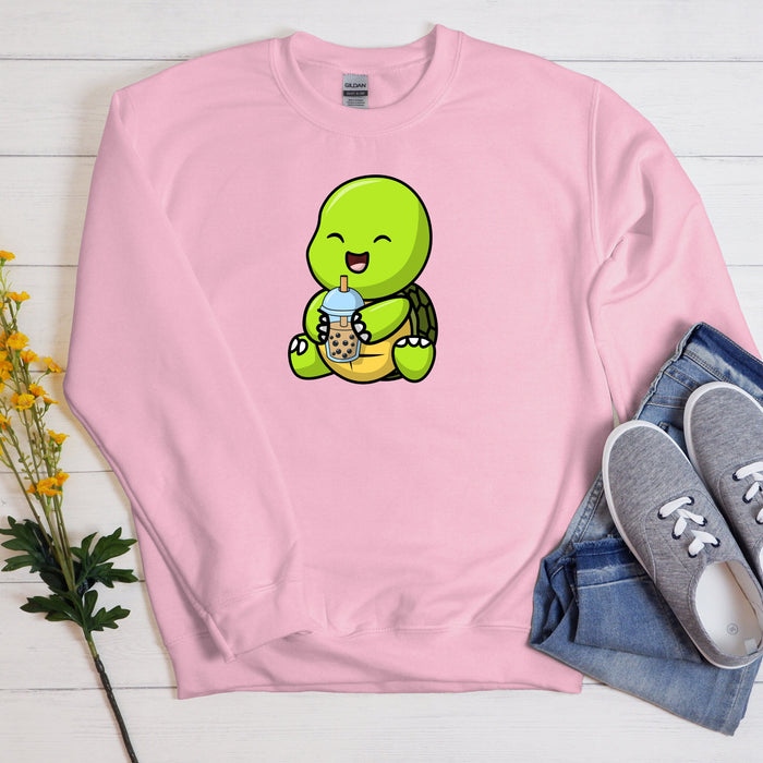 Baby Turtle Drinking Boba Tea Sweatshirt