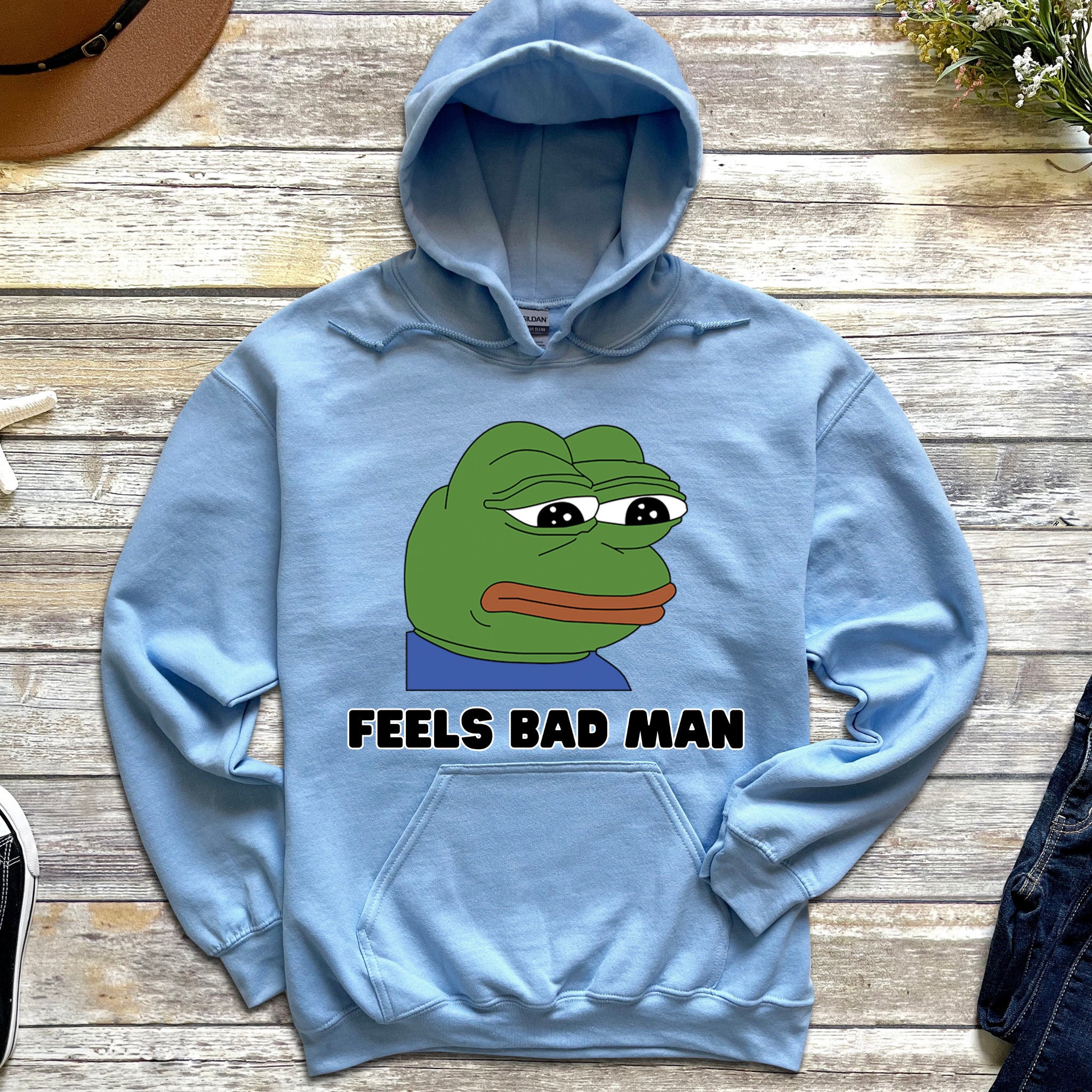 Sad Pepe the Frog "Feels Bad Man" Hoodie