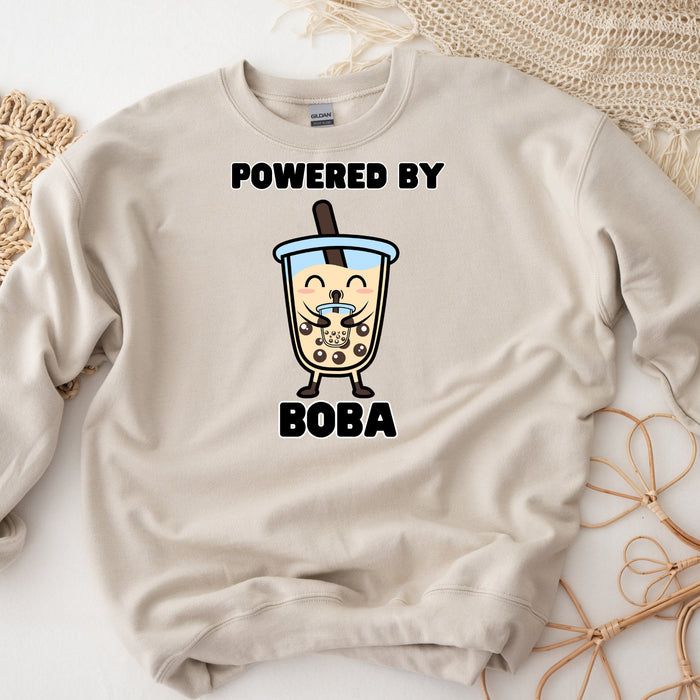 Boba Drinking Boba Tea "Powered By Boba" Sweatshirt