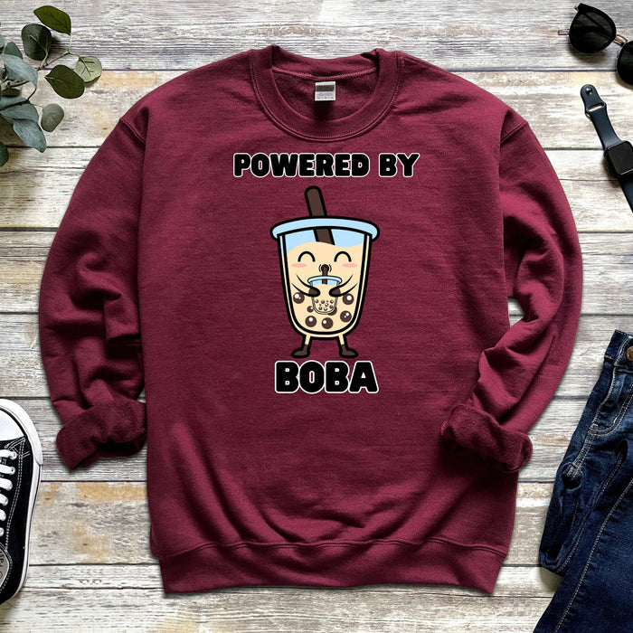 Boba Drinking Boba Tea "Powered By Boba" Sweatshirt