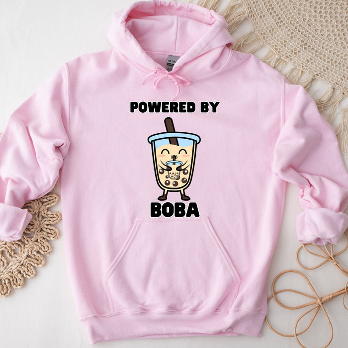 Cute Boba Drinking Boba Tea "Powered By Boba" Hoodie | Baby Adult Bubble Tea Taro Popping BubblesCoffee Lover Japanese Streetwear