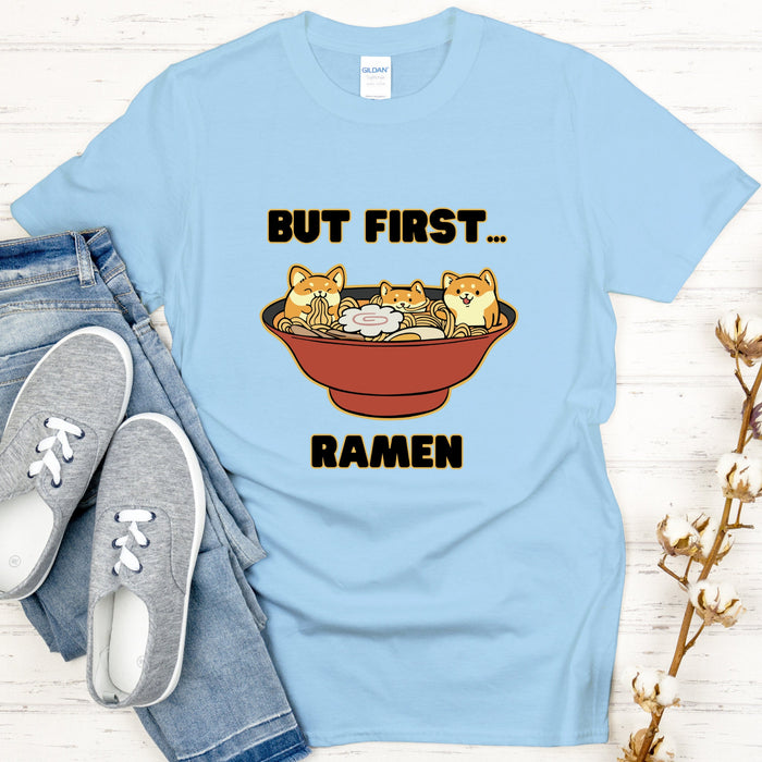 "But First... Ramen" Shiba Inu Ramen Bowl T-Shirt
