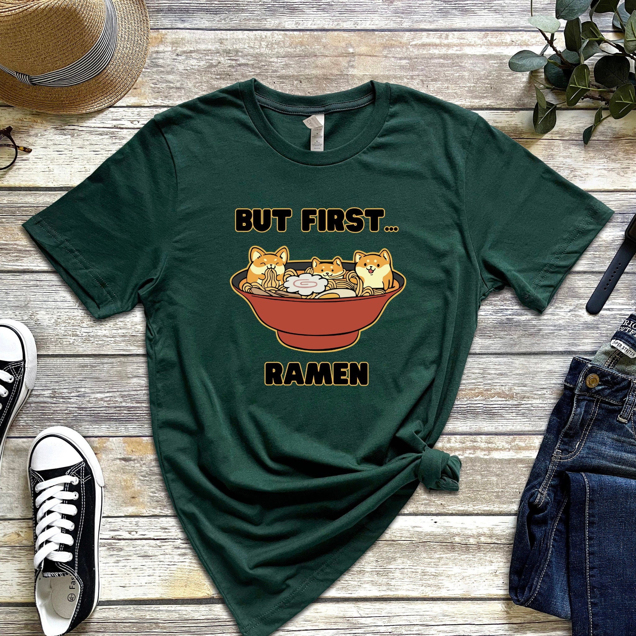 "But First... Ramen" Shiba Inu Ramen Bowl T-Shirt