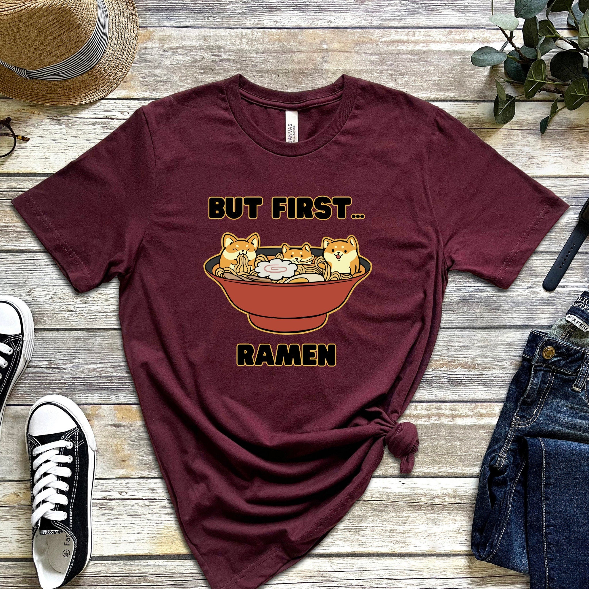 "But First... Ramen" Shiba Inu Ramen Bowl T-Shirt