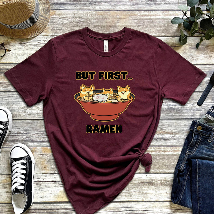 "But First... Ramen" Shiba Inu Ramen Bowl T-Shirt