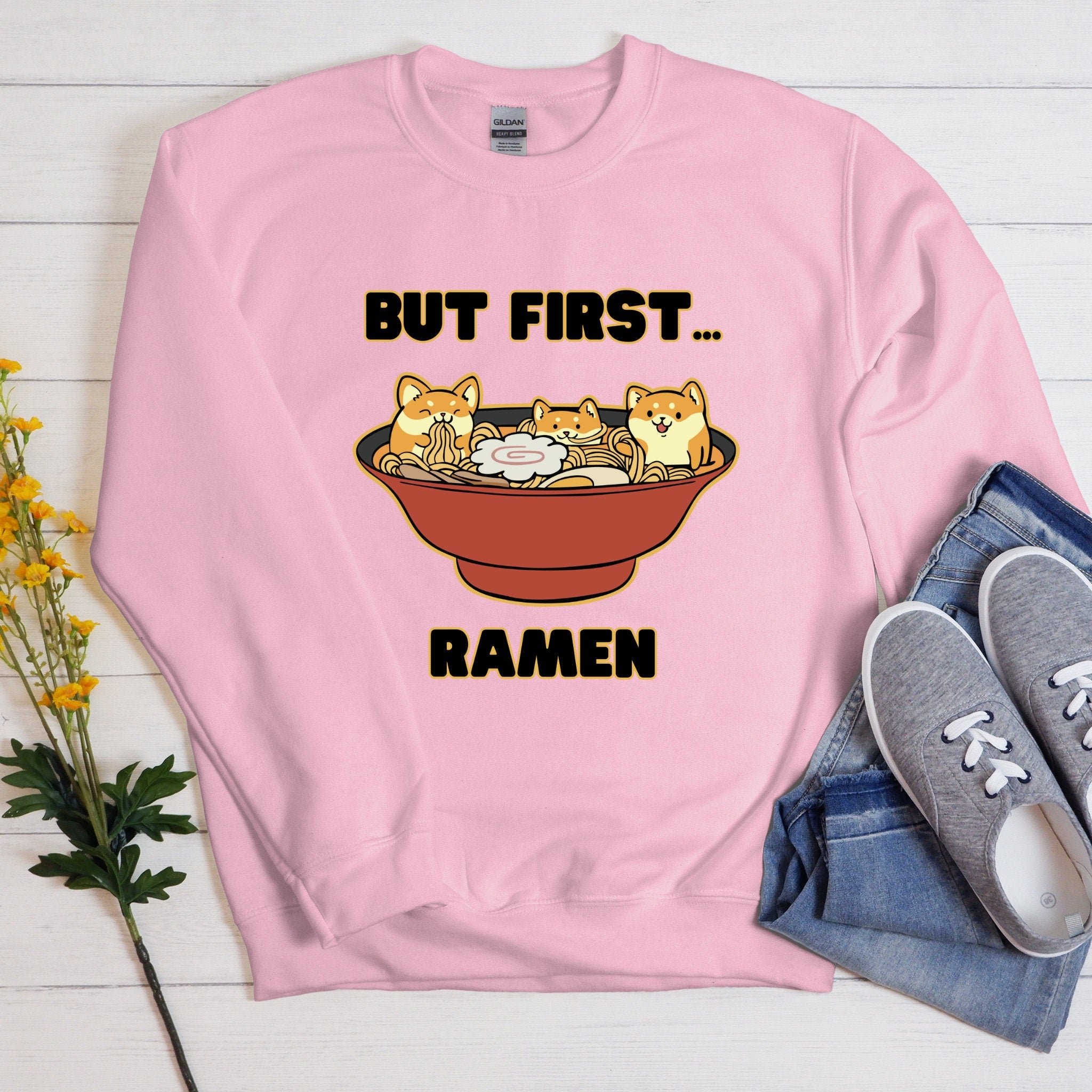 "But First... Ramen" Shiba Inu Ramen Bowl Sweatshirt