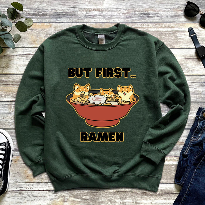 "But First... Ramen" Shiba Inu Ramen Bowl Sweatshirt