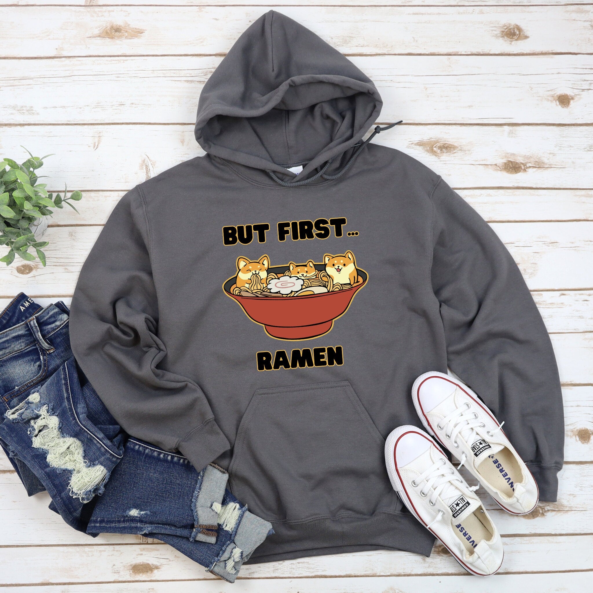 "But First... Ramen" Shiba Inu Ramen Bowl Hoodie