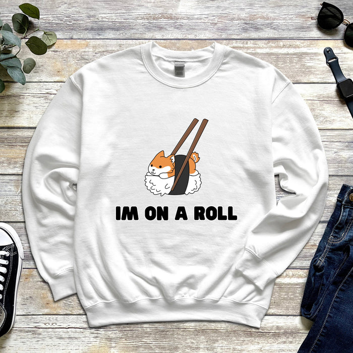 "I'm on a Roll" Sushi Shiba Inu Sweatshirt