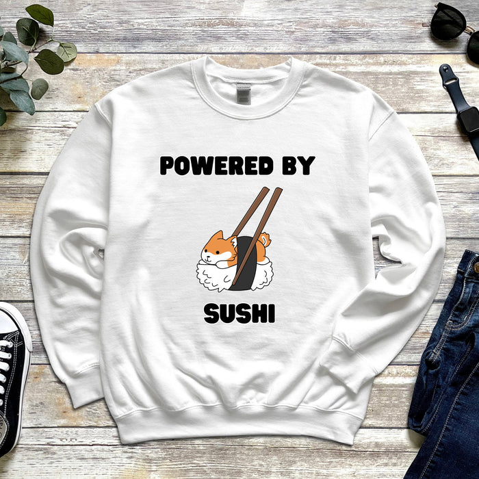 Powered by Sushi Shiba Inu Sweatshirt