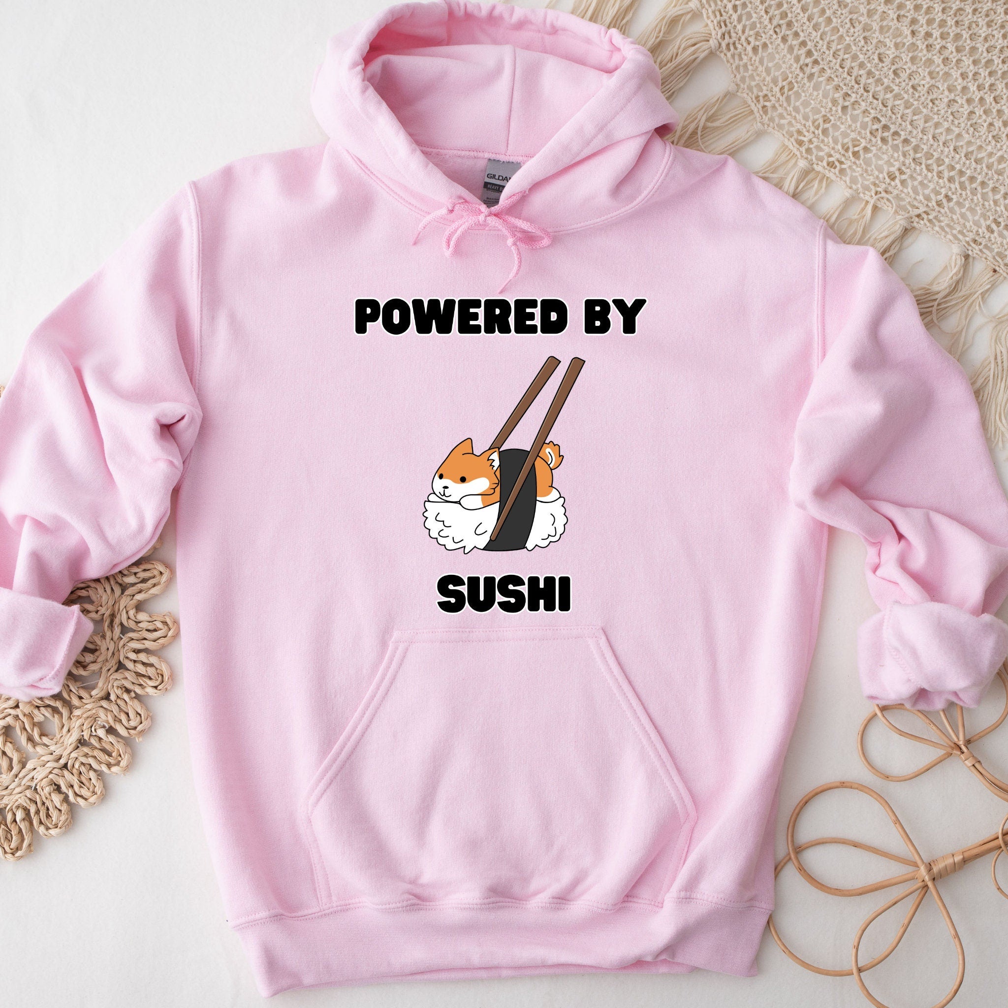 Powered by Sushi Shiba Inu Hoodie