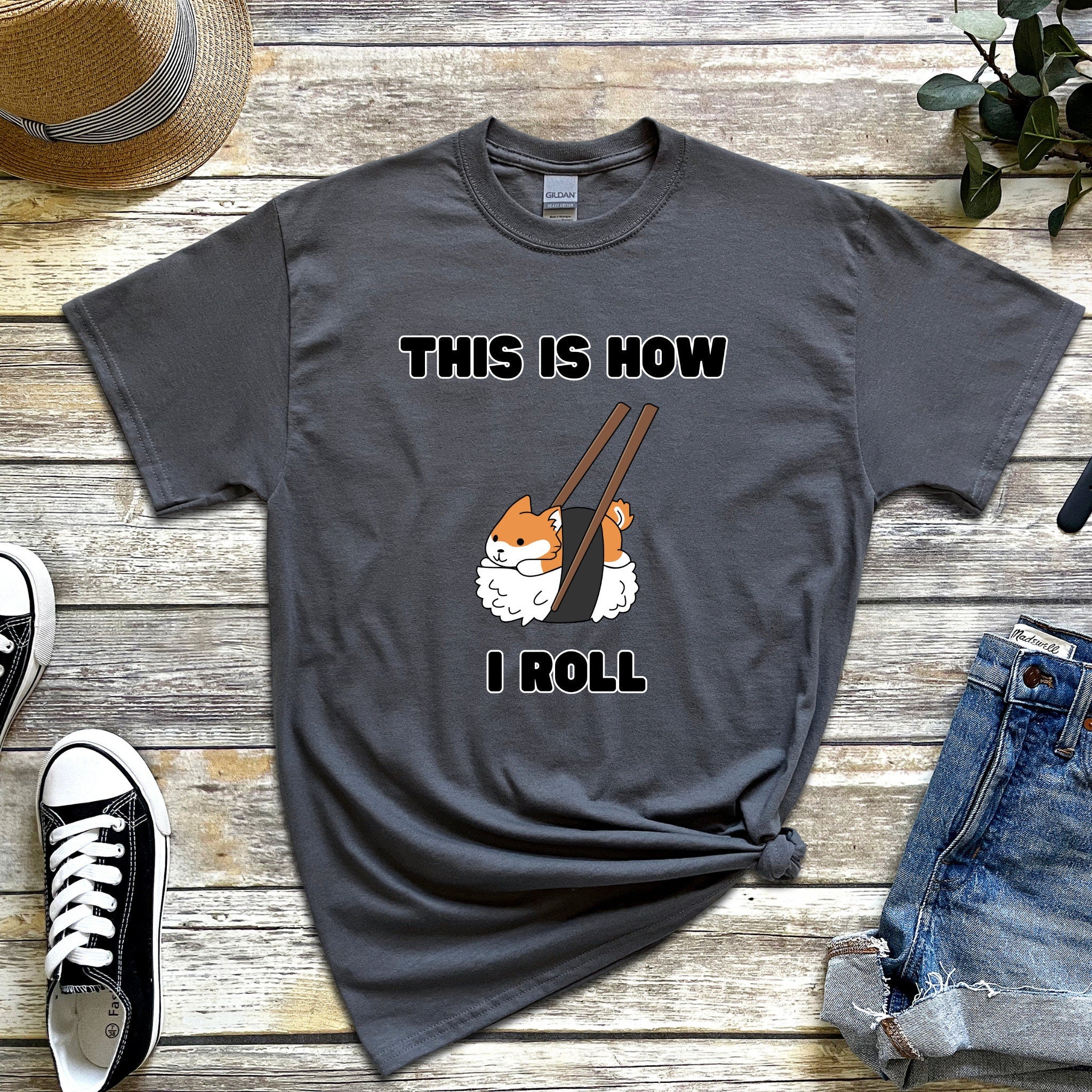 "This is How I Roll" Sushi Shiba Inu T-Shirt