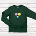 a green sweatshirt with a picture of the planets on it