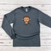 a gray shirt with a monkey on it