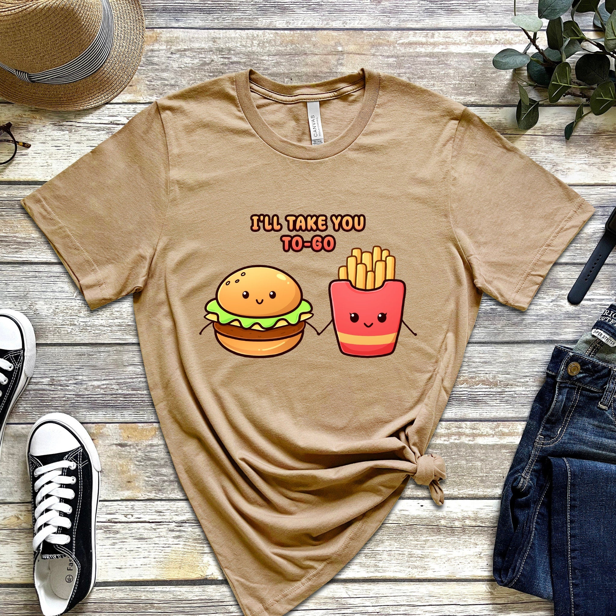 Burger and Fries "I'll Take You To-Go" T-Shirt
