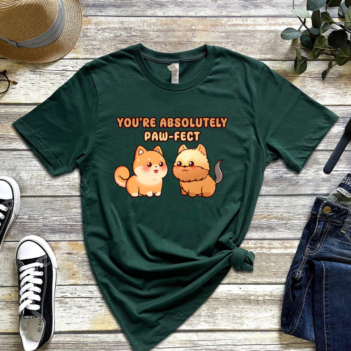 Dog Couple "You're Absolutely Paw-fect" T-Shirt