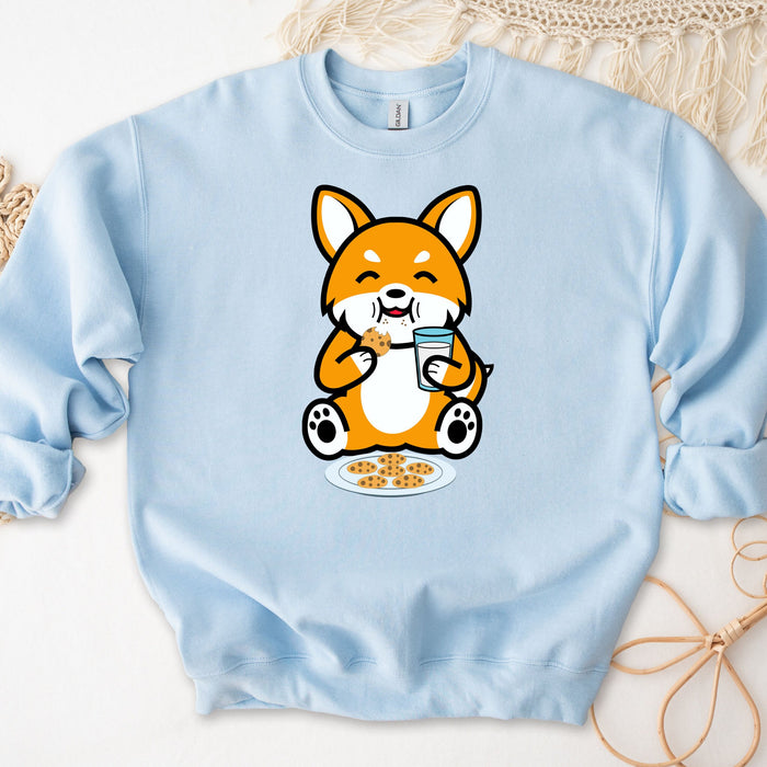 Dog Eating Cookies with Milk Sweatshirt