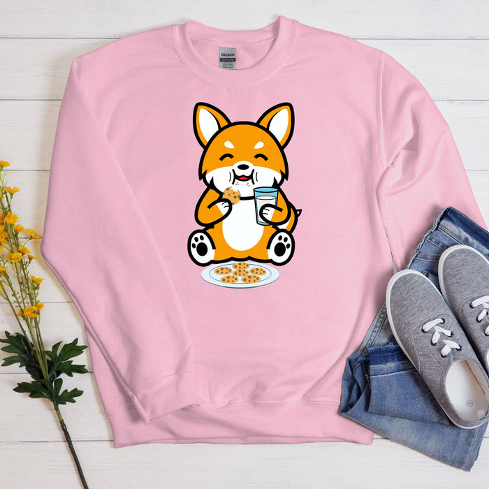 Dog Eating Cookies with Milk Sweatshirt