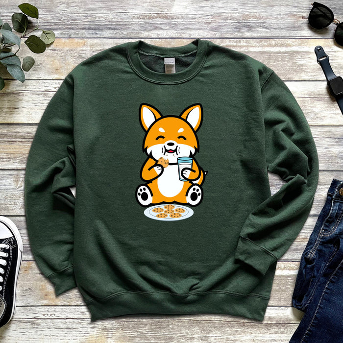 Dog Eating Cookies with Milk Sweatshirt
