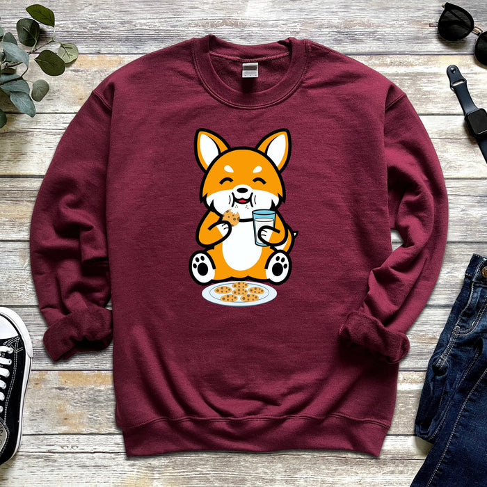 Dog Eating Cookies with Milk Sweatshirt
