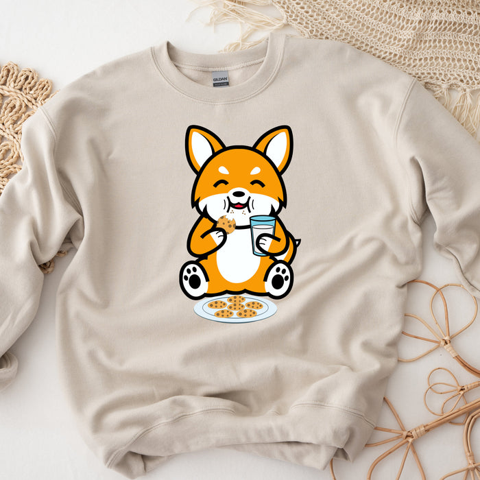 Dog Eating Cookies with Milk Sweatshirt