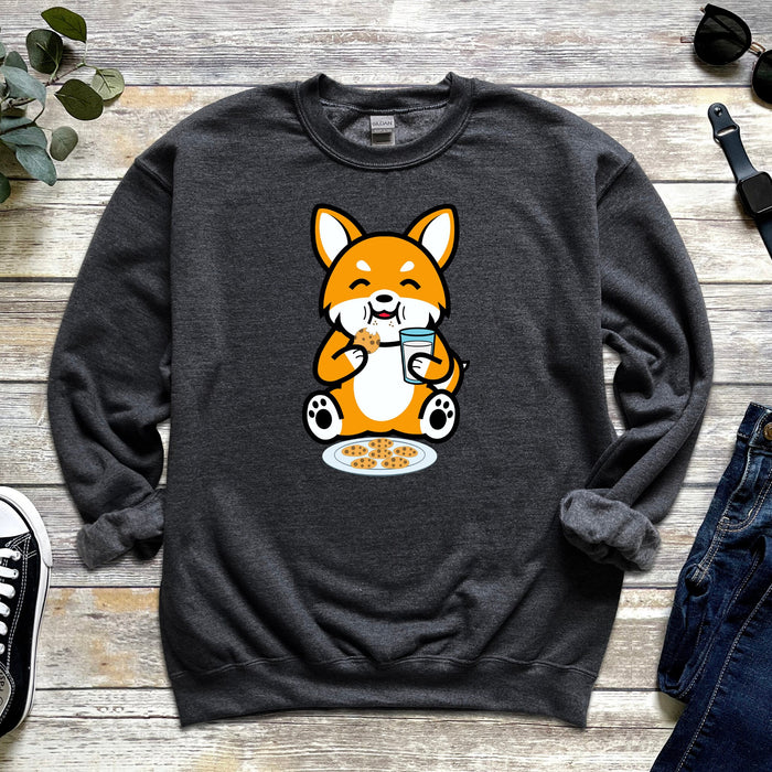 Dog Eating Cookies with Milk Sweatshirt