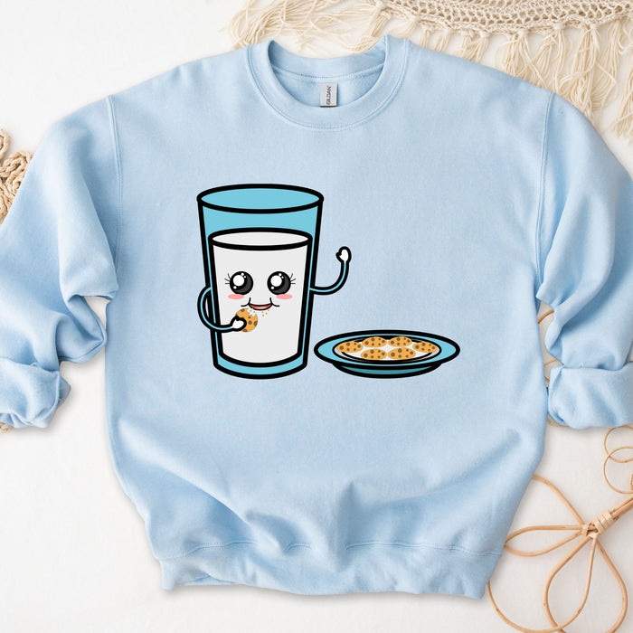 Glass of Milk Eating Cookie Sweatshirt