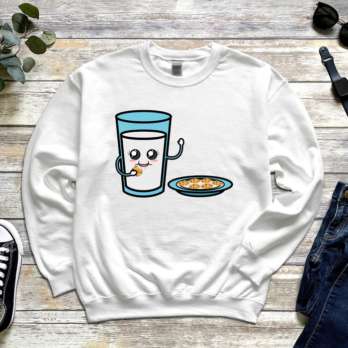 Glass of Milk Eating Cookie Sweatshirt