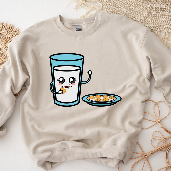 Glass of Milk Eating Cookie Sweatshirt