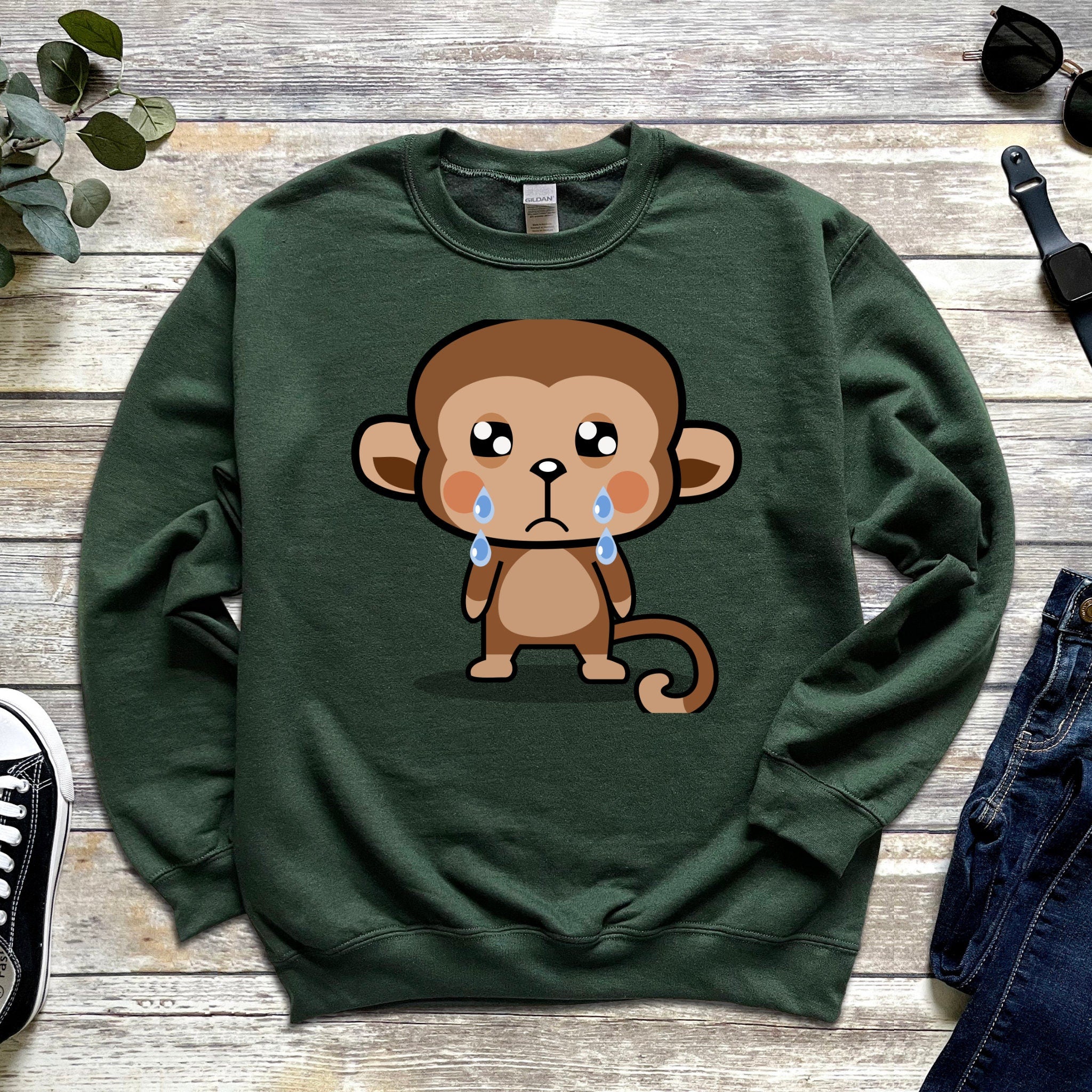 Sad Crying Monkey Sweatshirt