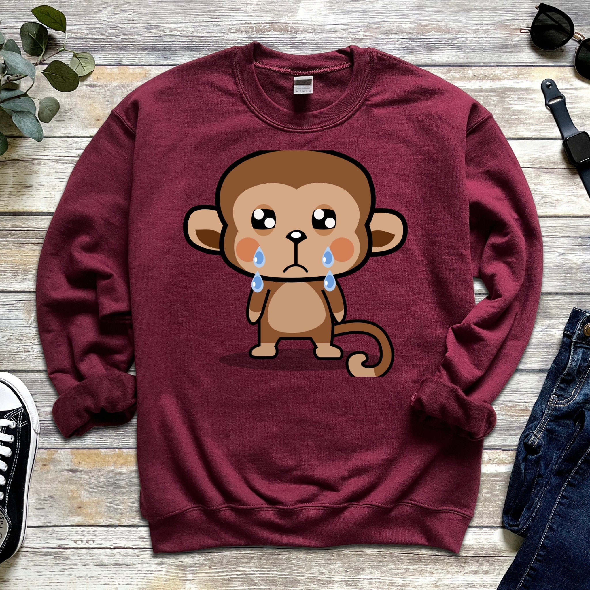 Sad Crying Monkey Sweatshirt