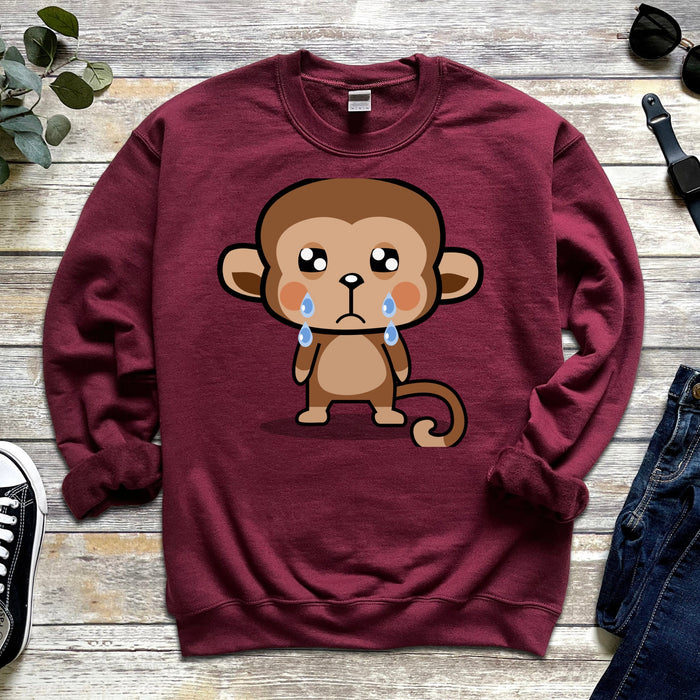 Sad Crying Monkey Sweatshirt