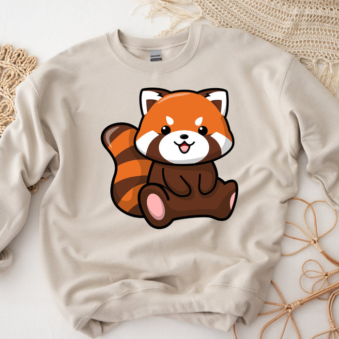 Cute Red Panda Sweatshirt |Adorable Trash Panda Raccoon Japanese Streetwear Anime Apparel CartoonHimalayan Chinese