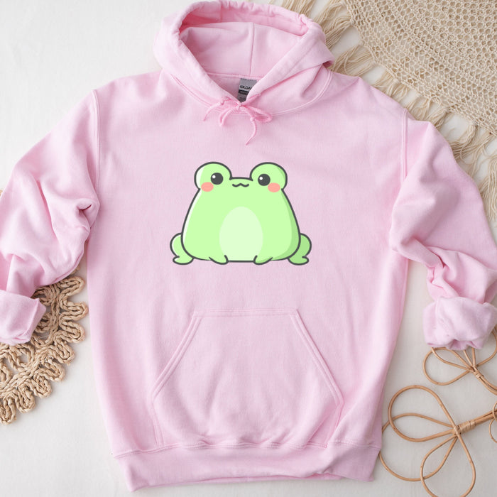 Cute Cute Sitting Frog Unisex Hoodie |Frog Lover Gift Cute Kawaii Clothing Gift for Frog Lovers Japanese Kawaii Streetwear Apparel