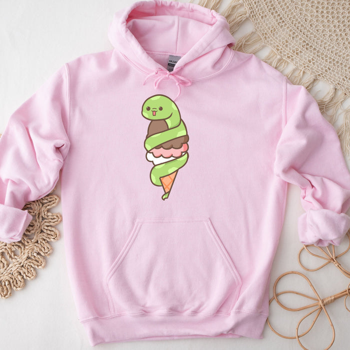 Cute Ice Cream Snake Hoodie |Meme JapaneseAnime Streetwear Cartoon Strawberry Snek Vanilla Chocolate Ice cream Cone