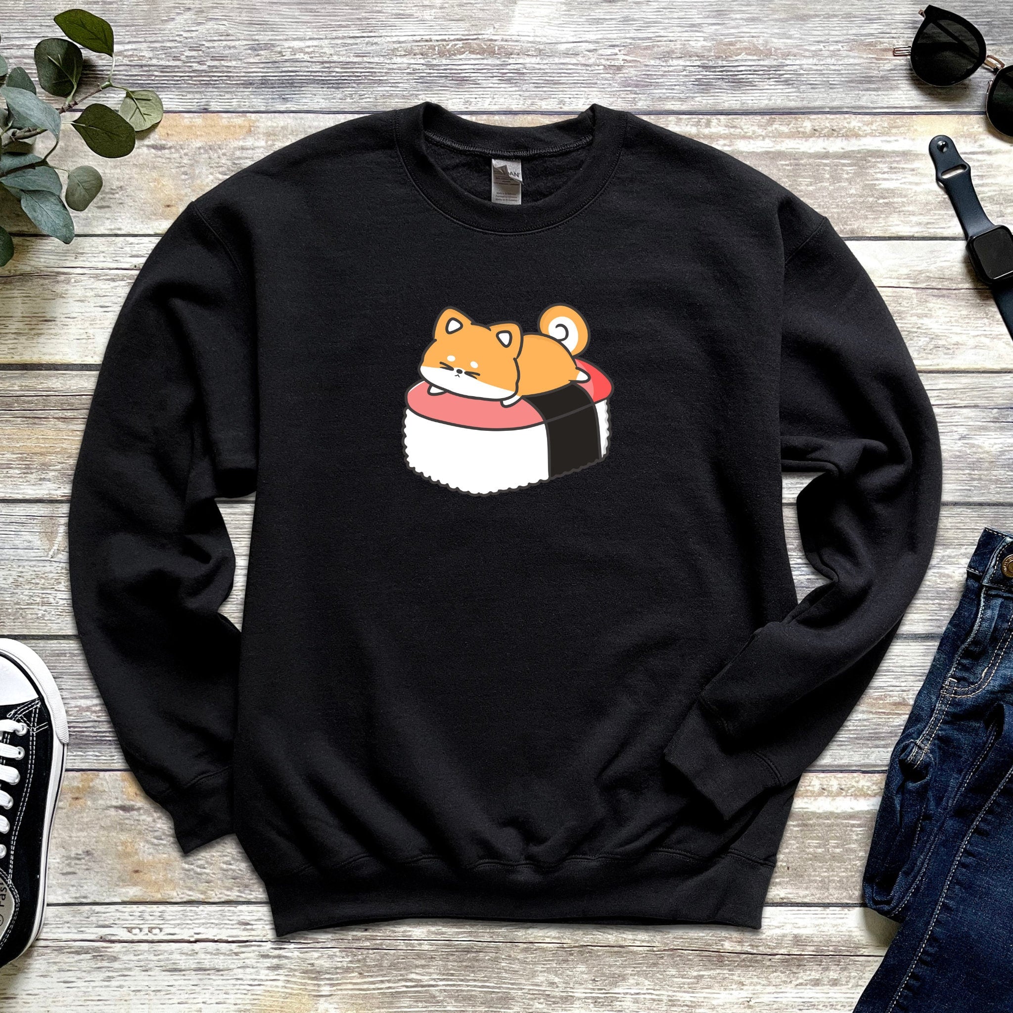 Kitten Sleeping on Sushi Bed Sweatshirt