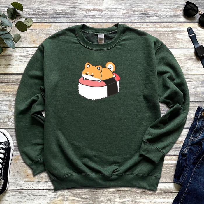Kitten Sleeping on Sushi Bed Sweatshirt